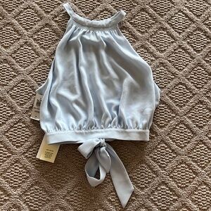 Wilfred high neck blue blouse